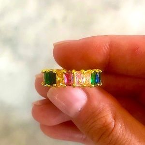 Rainbow Baguette Ring